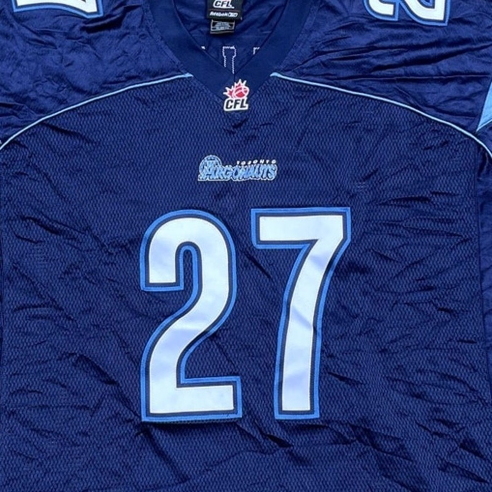 Reebok Toronto Argonauts CFL Jersey Ricky Williams 27 Blue Stitched Mens 2XL - Picture 3 of 6
